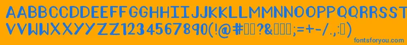 AmeliaPond Font – Blue Fonts on Orange Background