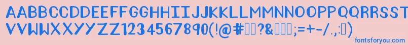 AmeliaPond Font – Blue Fonts on Pink Background