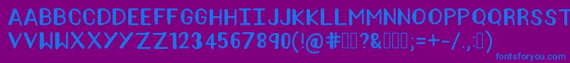 フォントAmeliaPond – 紫色の背景に青い文字