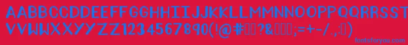 AmeliaPond Font – Blue Fonts on Red Background