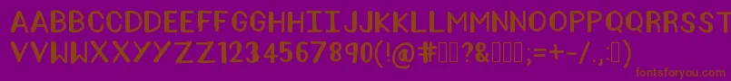 AmeliaPond-Schriftart – Braune Schriften auf violettem Hintergrund