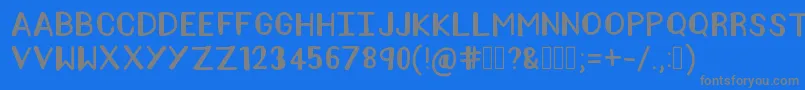 フォントAmeliaPond – 青い背景に灰色の文字