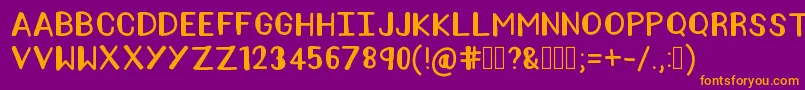 AmeliaPond Font – Orange Fonts on Purple Background