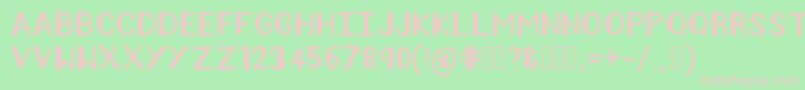 AmeliaPond-fontti – vaaleanpunaiset fontit vihreällä taustalla