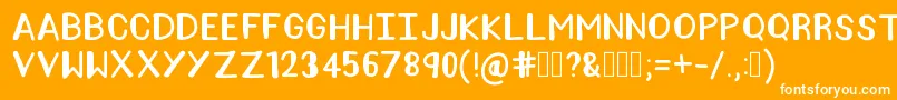 フォントAmeliaPond – オレンジの背景に白い文字