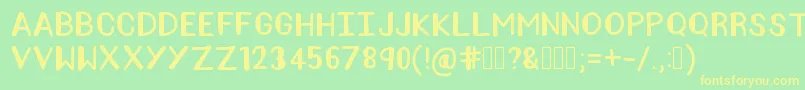 AmeliaPond Font – Yellow Fonts on Green Background