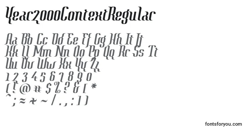 Schriftart Year2000ContextRegular – Alphabet, Zahlen, spezielle Symbole
