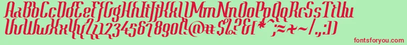 Year2000ContextRegular Font – Red Fonts on Green Background