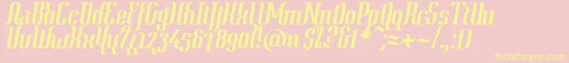 Year2000ContextRegular Font – Yellow Fonts on Pink Background