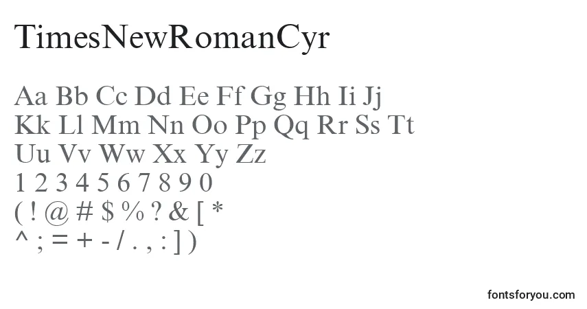 TimesNewRomanCyrフォント–アルファベット、数字、特殊文字