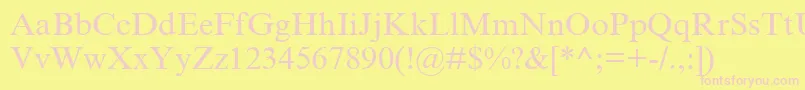 TimesNewRomanCyr Font – Pink Fonts on Yellow Background