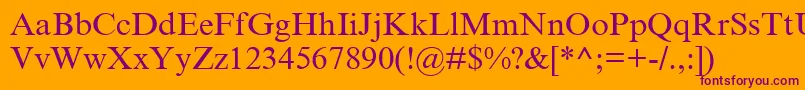 TimesNewRomanCyr Font – Purple Fonts on Orange Background