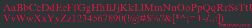 TimesNewRomanCyr Font – Red Fonts on Black Background