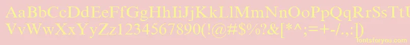 TimesNewRomanCyr Font – Yellow Fonts on Pink Background