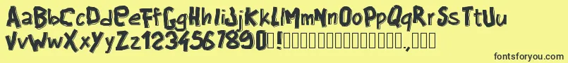 Pwbigblocks Font – Black Fonts on Yellow Background