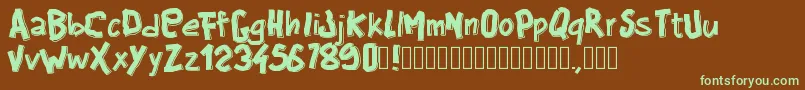 Pwbigblocks Font – Green Fonts on Brown Background