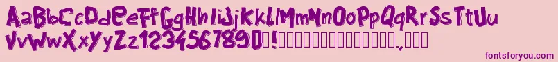 Pwbigblocksフォントについての詳細 フォントPwbigblocks – ピンクの背景に紫のフォント
