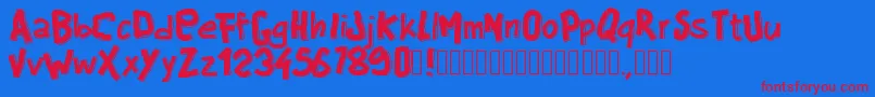 Pwbigblocks Font – Red Fonts on Blue Background