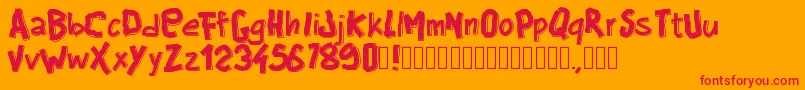 Pwbigblocks Font – Red Fonts on Orange Background