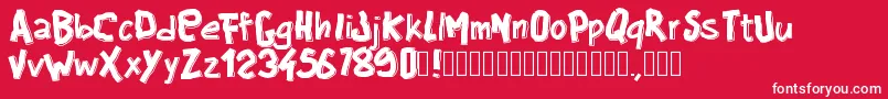 フォントPwbigblocks – 赤い背景に白い文字