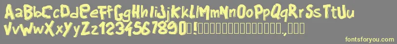 Pwbigblocks Font – Yellow Fonts on Gray Background