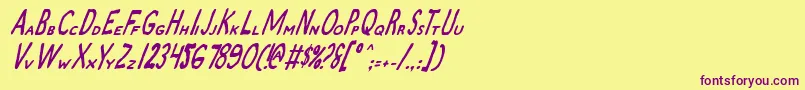 Zami Font – Purple Fonts on Yellow Background