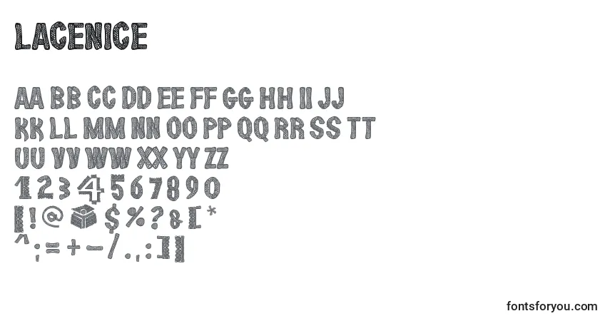 LaceNice Font – alphabet, numbers, special characters