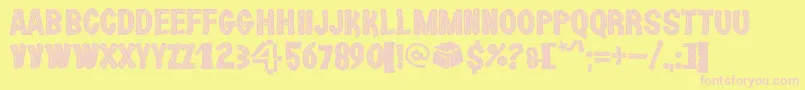 LaceNice Font – Pink Fonts on Yellow Background
