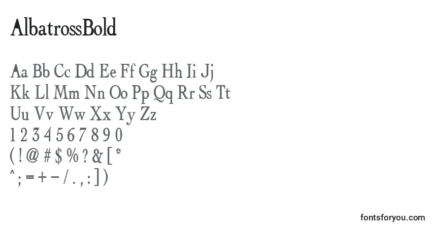A fonte AlbatrossBold – alfabeto, números, caracteres especiais