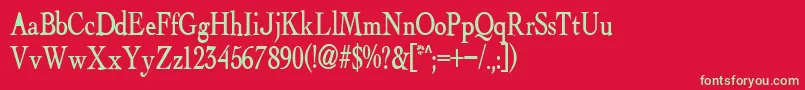 フォントAlbatrossBold – 赤い背景に緑の文字