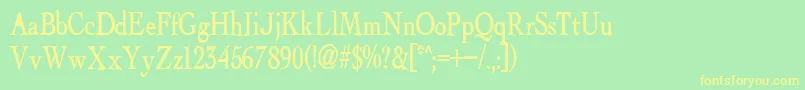 AlbatrossBold-Schriftart – Gelbe Schriften auf grünem Hintergrund