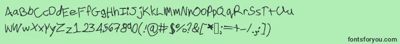 Cookielove Font – Black Fonts on Green Background