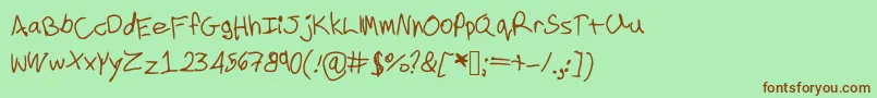 Cookielove-fontti – ruskeat fontit vihreällä taustalla