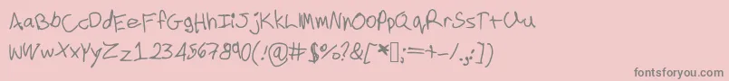 Cookielove Font – Gray Fonts on Pink Background