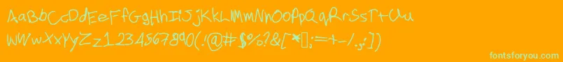 Cookielove Font – Green Fonts on Orange Background