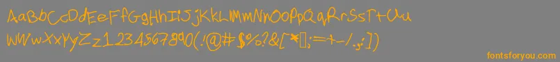 Cookielove-Schriftart – Orangefarbene Schriften auf grauem Hintergrund