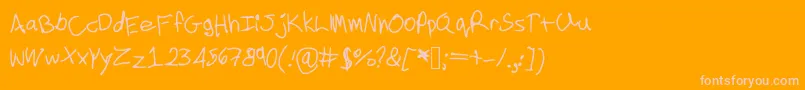 Cookielove-fontti – vaaleanpunaiset fontit oranssilla taustalla