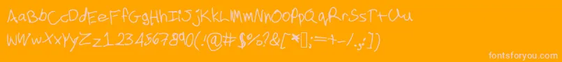 Cookielove-Schriftart – Rosa Schriften auf orangefarbenem Hintergrund