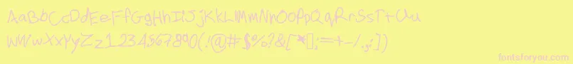 Cookielove-fontti – vaaleanpunaiset fontit keltaisella taustalla
