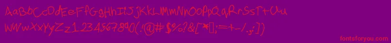 Cookielove-Schriftart – Rote Schriften auf violettem Hintergrund