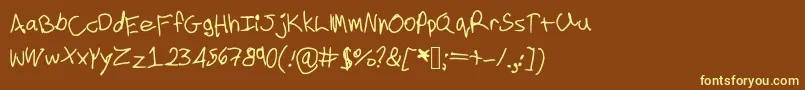 Cookielove-fontti – keltaiset fontit ruskealla taustalla