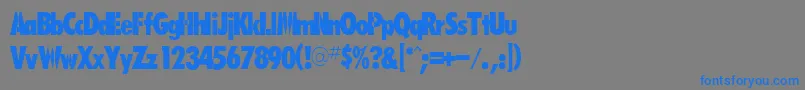 フォントRaquelRegular – 灰色の背景に青い文字