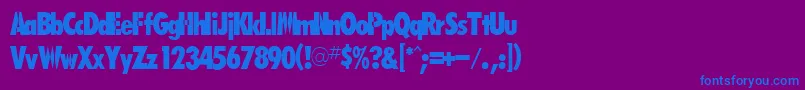 RaquelRegular Font – Blue Fonts on Purple Background