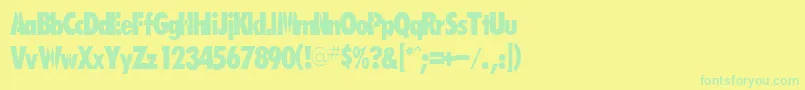 RaquelRegular Font – Green Fonts on Yellow Background