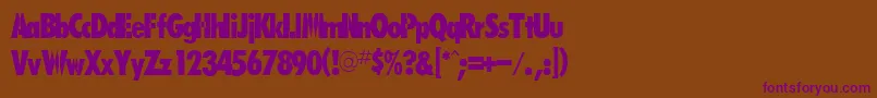 RaquelRegular Font – Purple Fonts on Brown Background