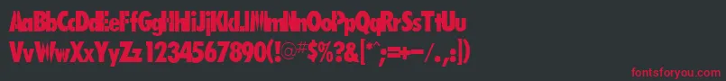 RaquelRegular-Schriftart – Rote Schriften auf schwarzem Hintergrund