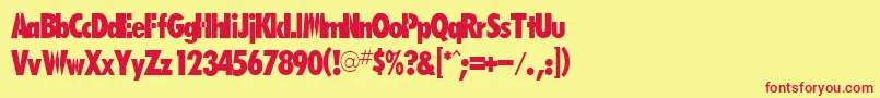 RaquelRegular Font – Red Fonts on Yellow Background