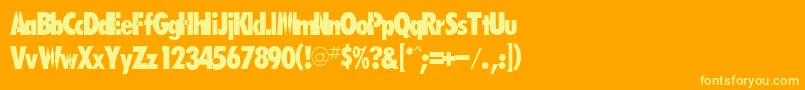 RaquelRegular Font – Yellow Fonts on Orange Background