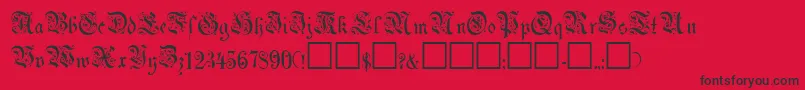 フォントUechiRegular – 赤い背景に黒い文字