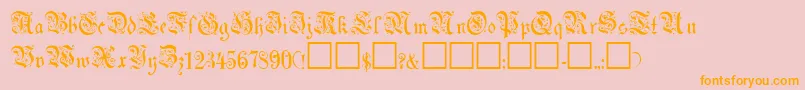 UechiRegular-Schriftart – Orangefarbene Schriften auf rosa Hintergrund